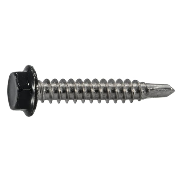Midwest Fastener Self-Drilling Screw, #8 x 1 in, Painted Stainless Steel Flange Hex Head External Hex Drive, 12 PK 39603 - main